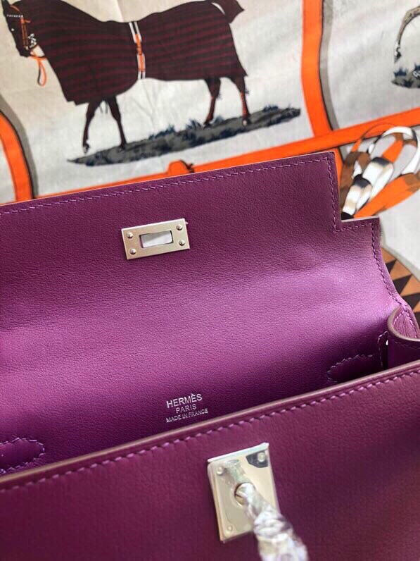 에르메스 미니 켈리백22 아네몬느 은장 스위프트